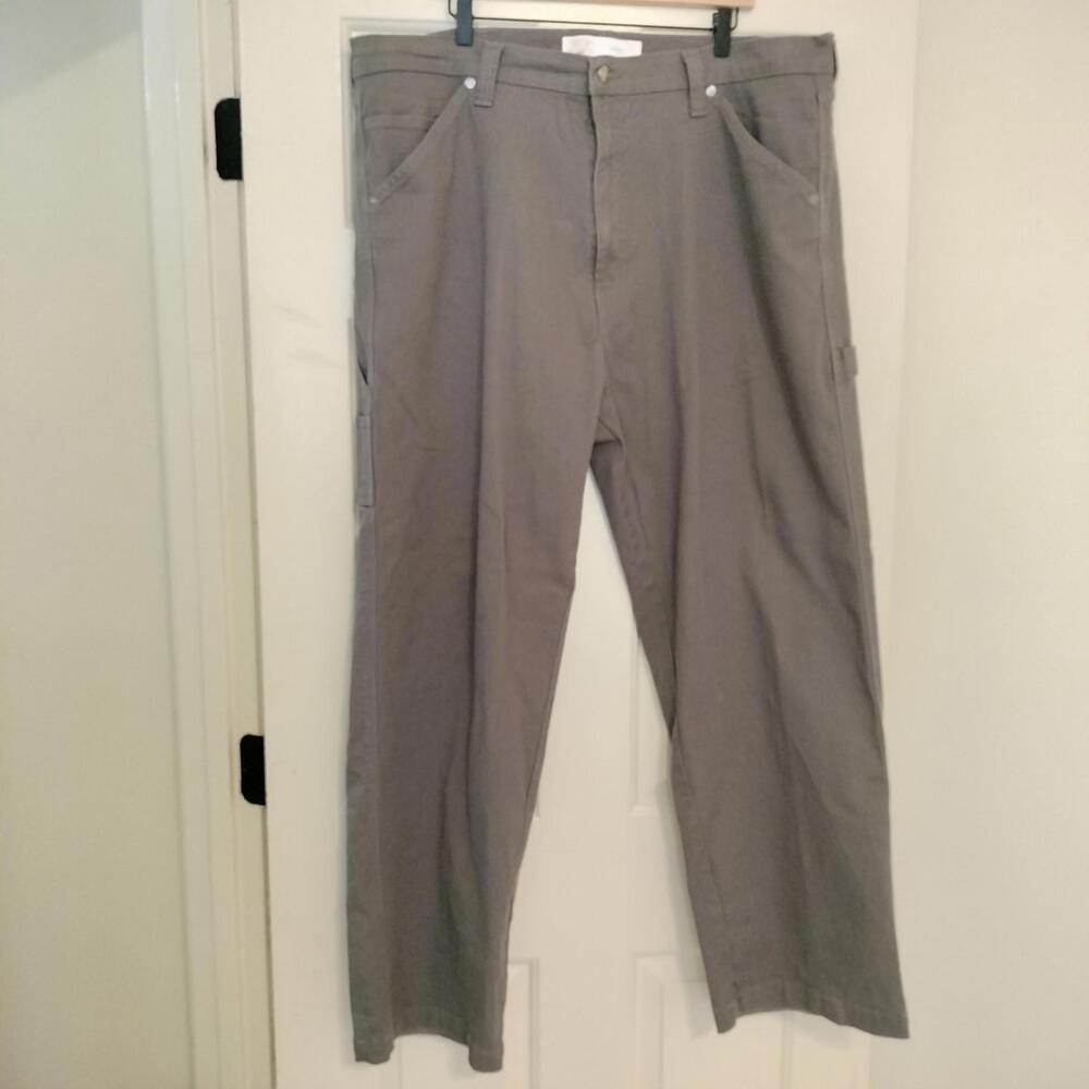 Signature By Levi Strauss & Co. Carpenter Canvas Gray Pants 42x31 Y2k